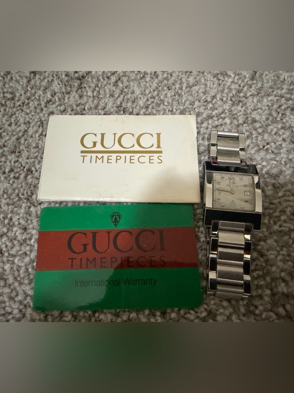 Gucci Stainless Steel Bracelet Watch with Rectangular Dial